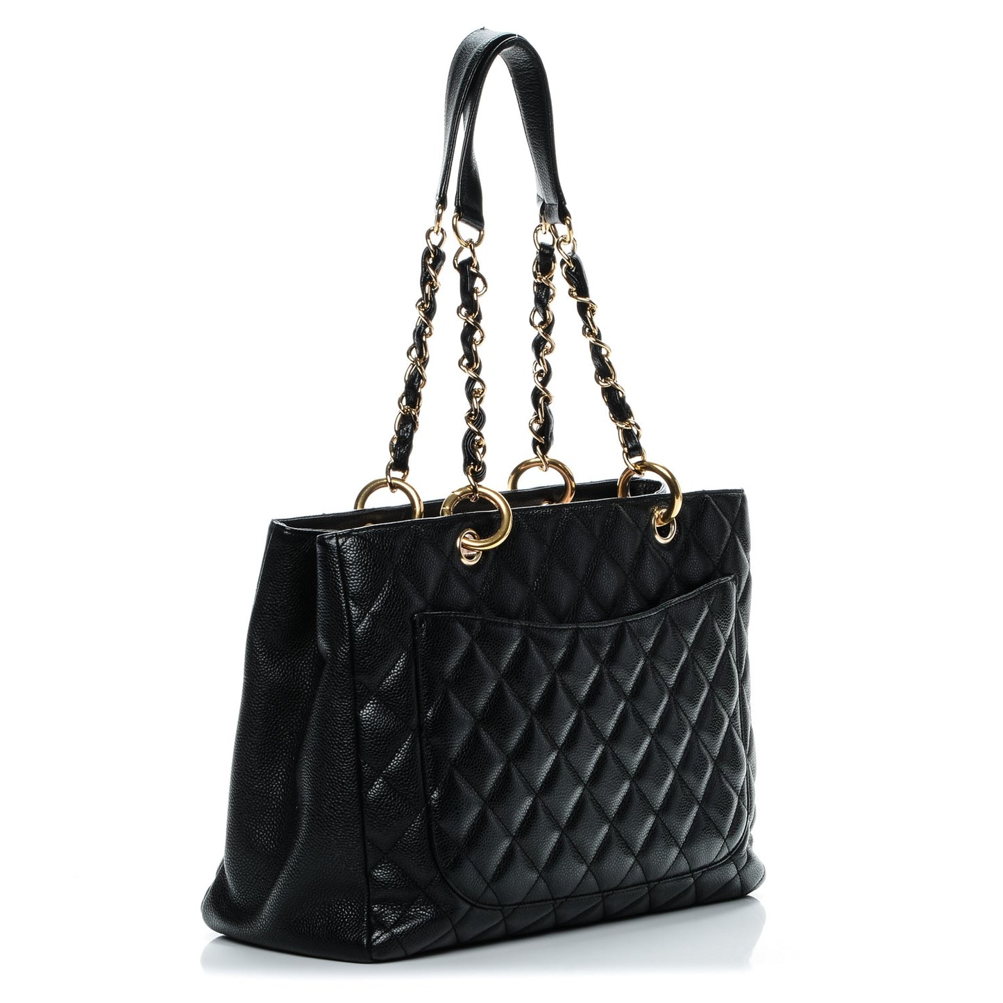 Caviar Quilted Grand Shopping Tote GST Black