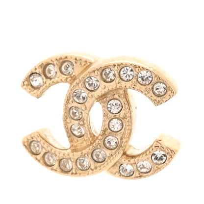 Chanel Crystal Mini Timeless CC Earrings Light Gold 5 of 7