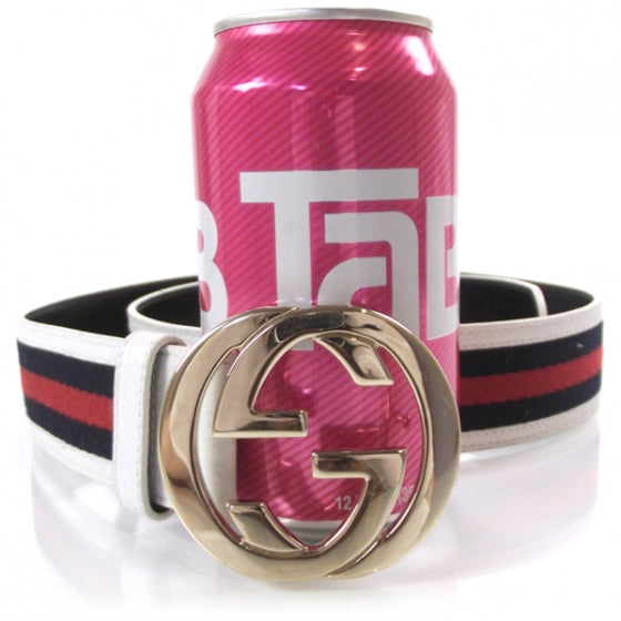 Leather Web GG Belt 36