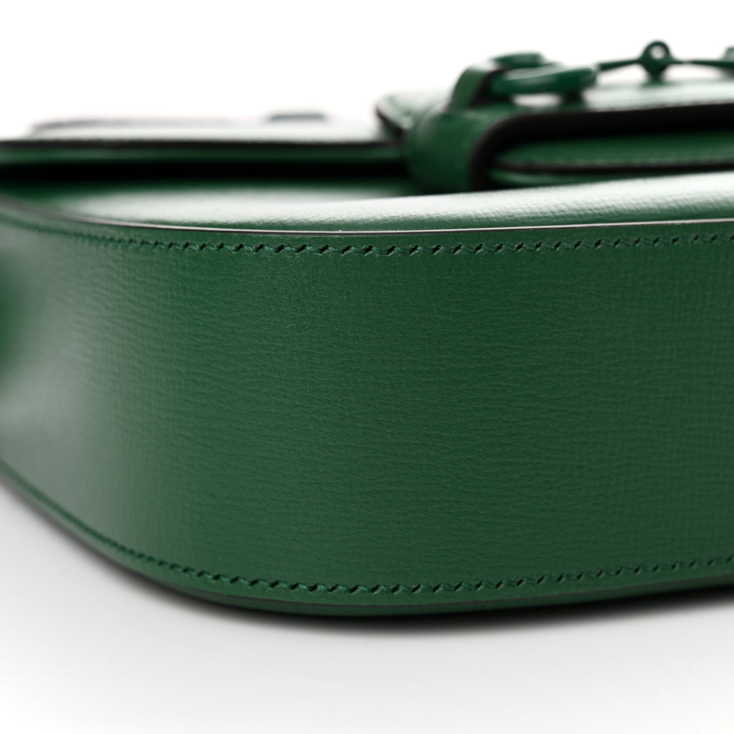 Azalea Calfskin Web Monochrome Horsebit 1955 Shoulder Bag Emerald