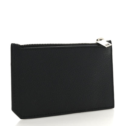Saint Laurent Grained Calfskin 5 Fragments Zip Pouch Card Holder Black 3 of 6