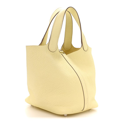 Hermes Taurillon Clemence Picotin Lock 18 PM Jaune Milton 2 of 11