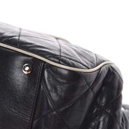 Chanel Lambskin Quilted East West Accordion Flap Black 17 of 19