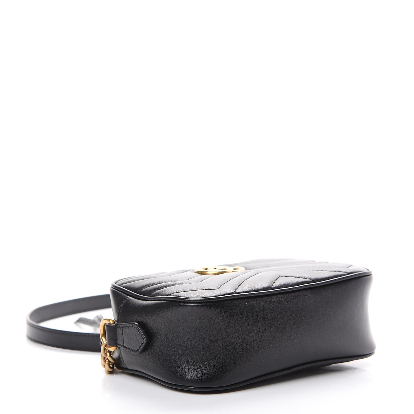 Calfskin Matelasse Mini GG Marmont Chain Shoulder Bag Black