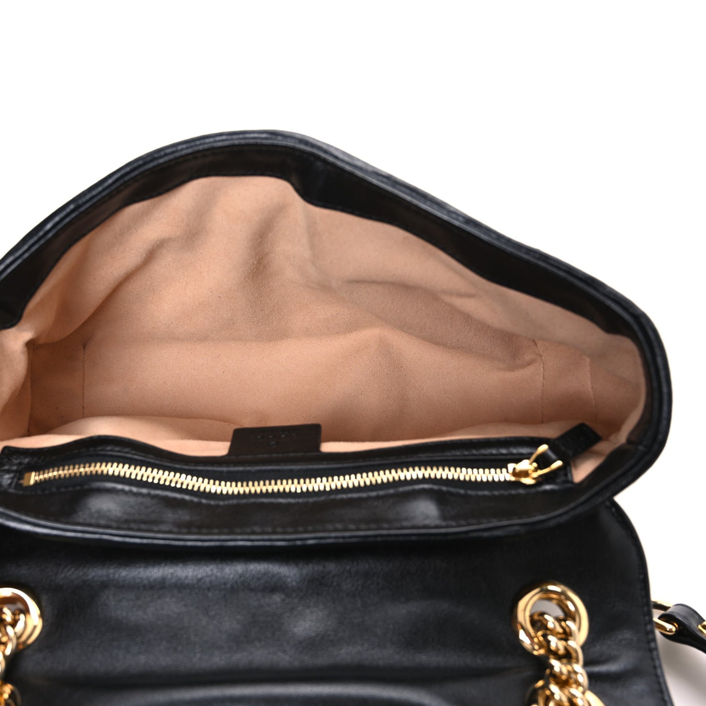 Monogram Matelasse Diagonal Small GG Marmont Shoulder Bag Beige Black