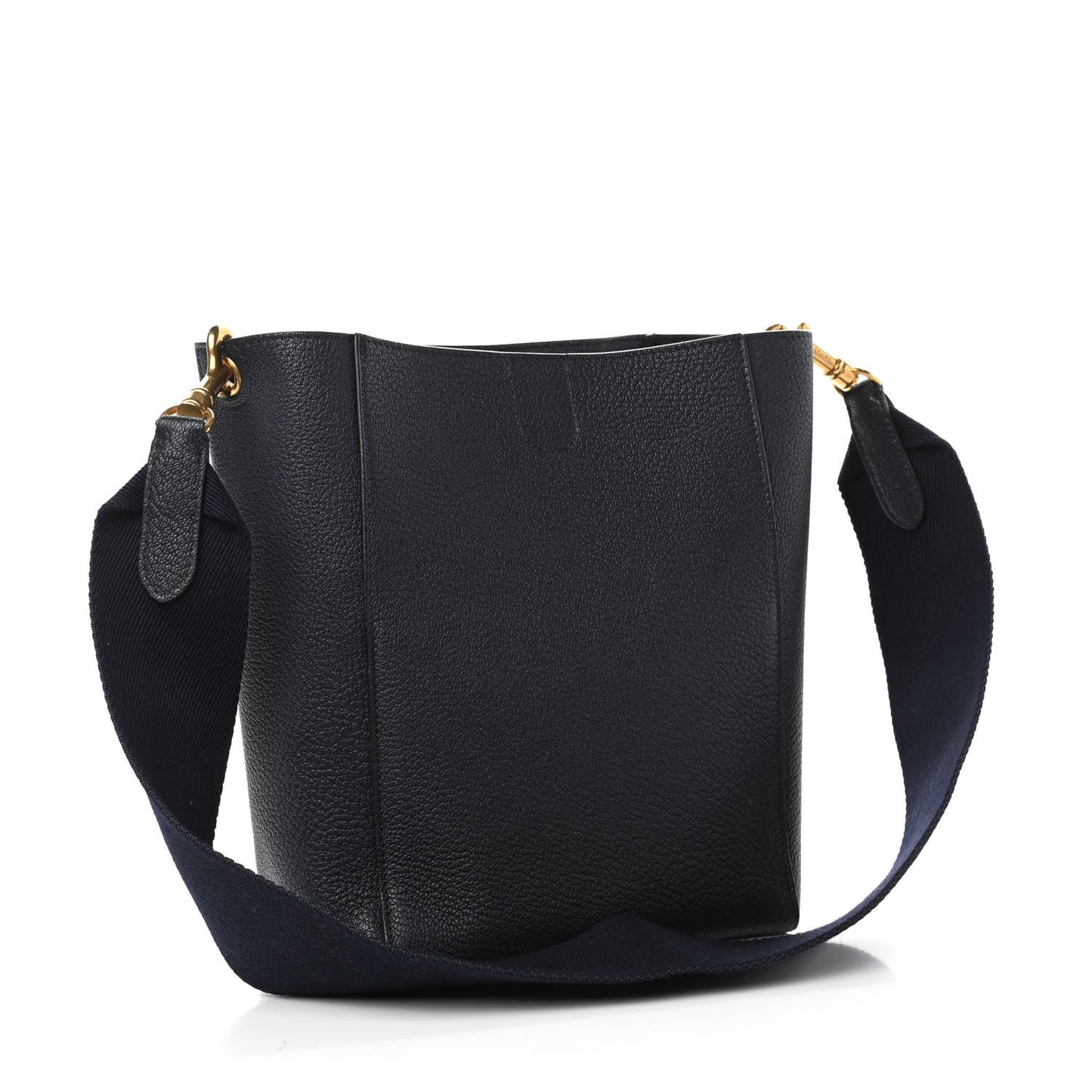 Soft Grained Calfskin Small Sangle Bucket Bag Navy