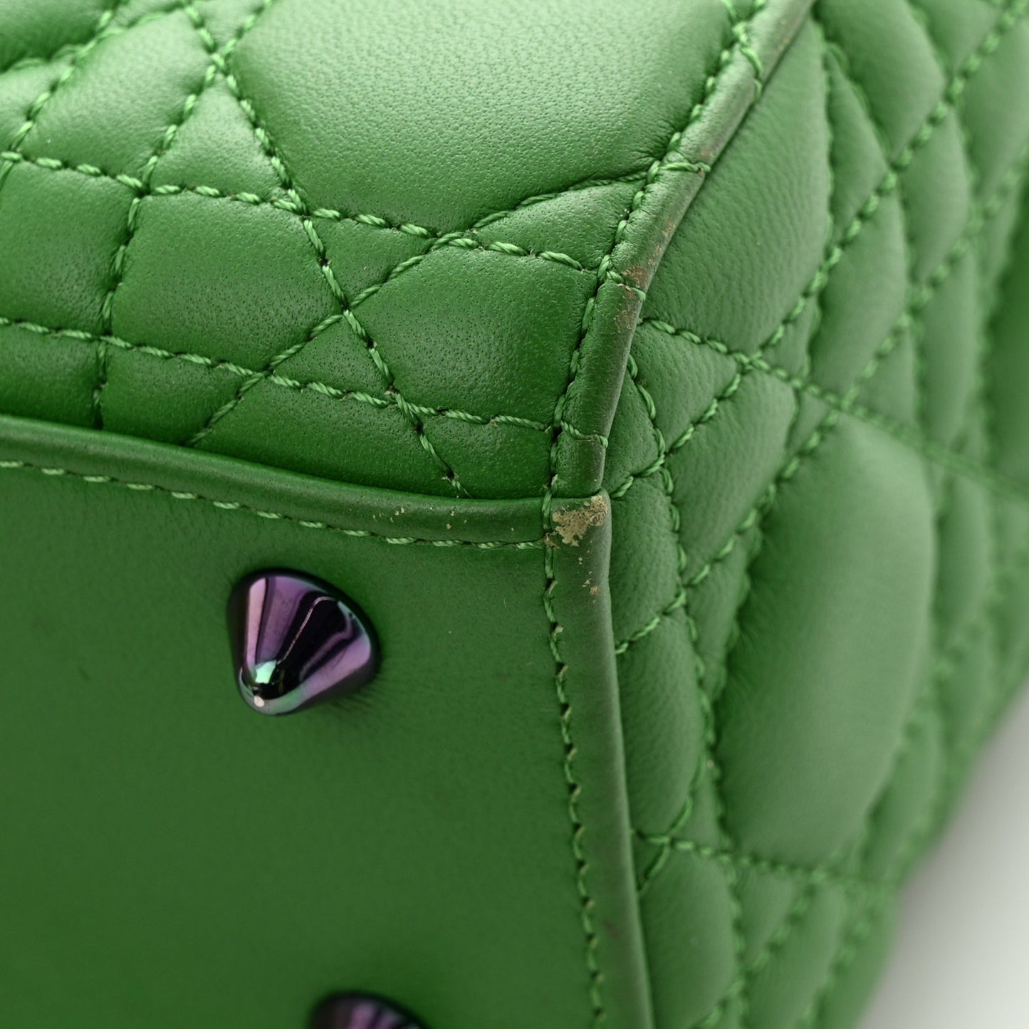 Lambskin Cannage Small Lady Dior Bright Green