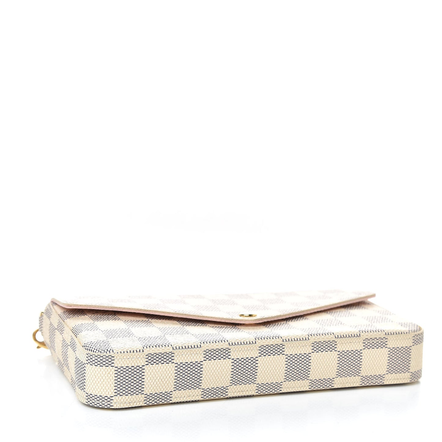 Damier Azur Pochette Felicie Chain Wallet Rose Ballerine