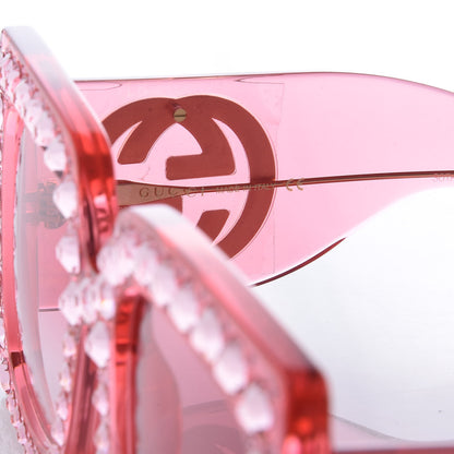 Gucci Acetate Crystal Oversize Sunglasses GG0148S Pink 6 of 6