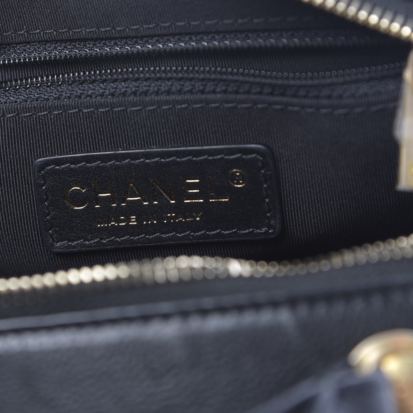 Calfskin Quilted CC Vanity Case Black