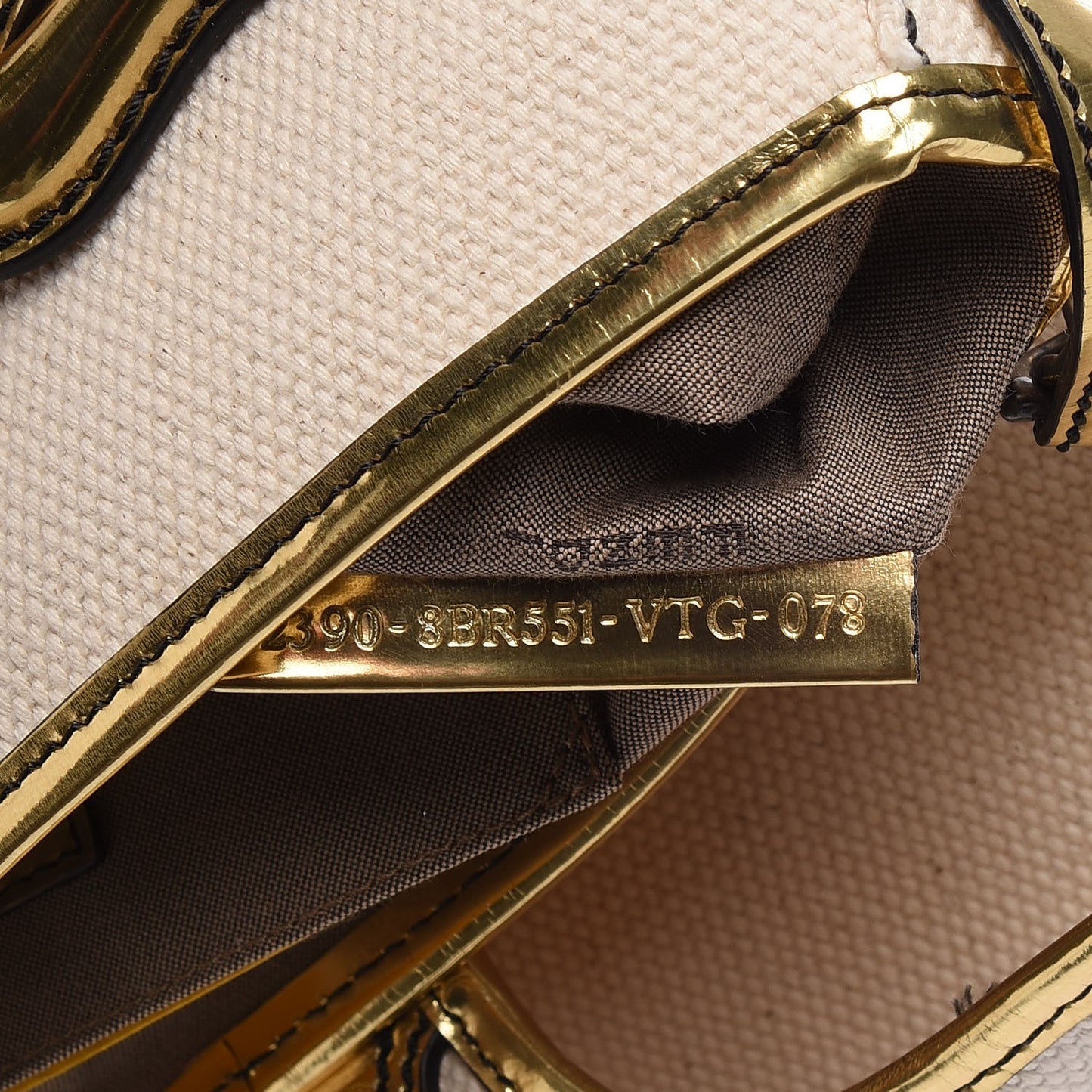 Metallic Leather Canvas B Bis Flap Bag Ivory