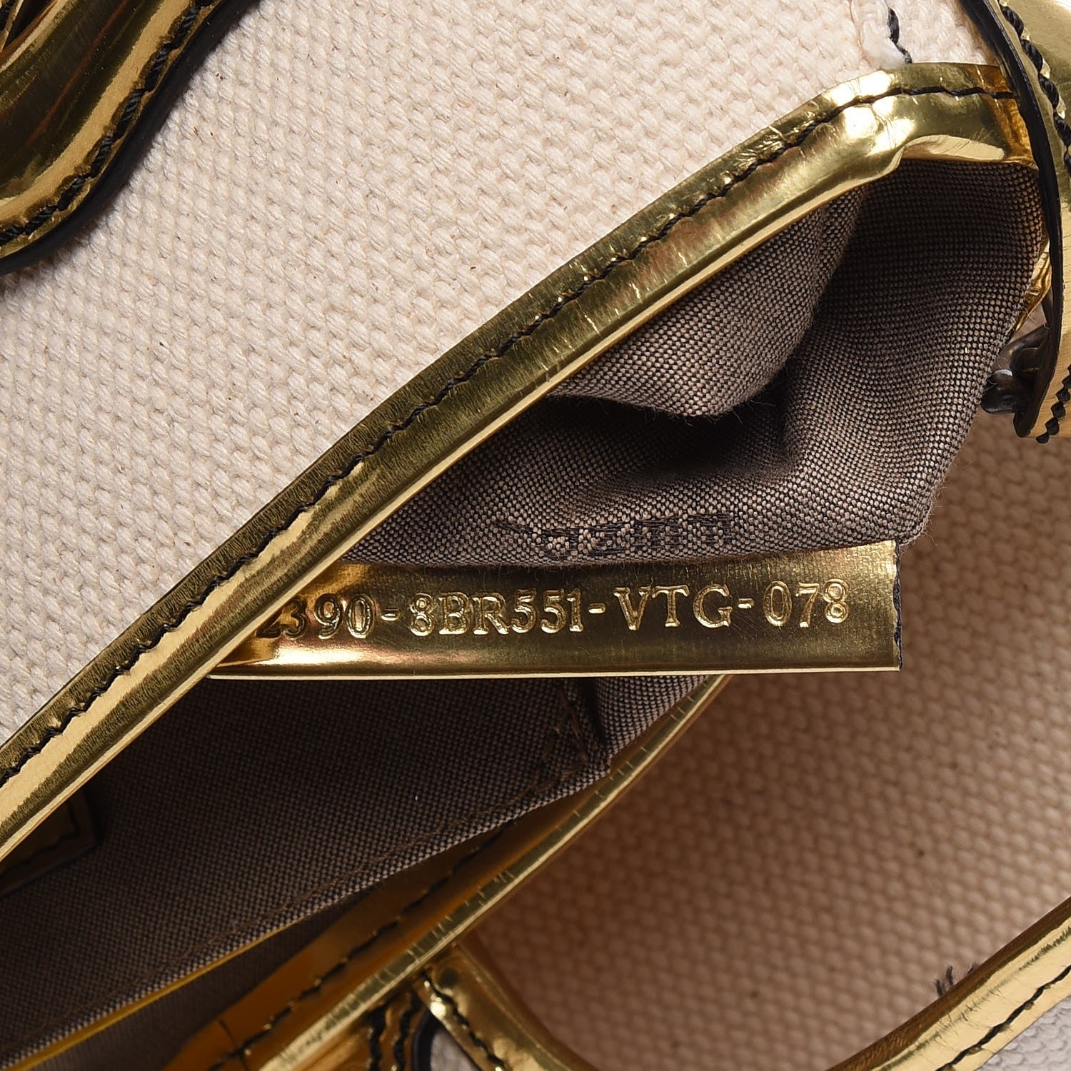 Fendi Metallic Leather Canvas B Bis Flap Bag Ivory 6 of 9