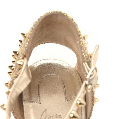 Christian Louboutin Nappa Metallic Madmonica 120 Wedge Sandals 38 Gold 9 of 9