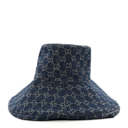 Gucci Eco Washed Denim GG Monogram Brim Hat M Blue 4 of 8