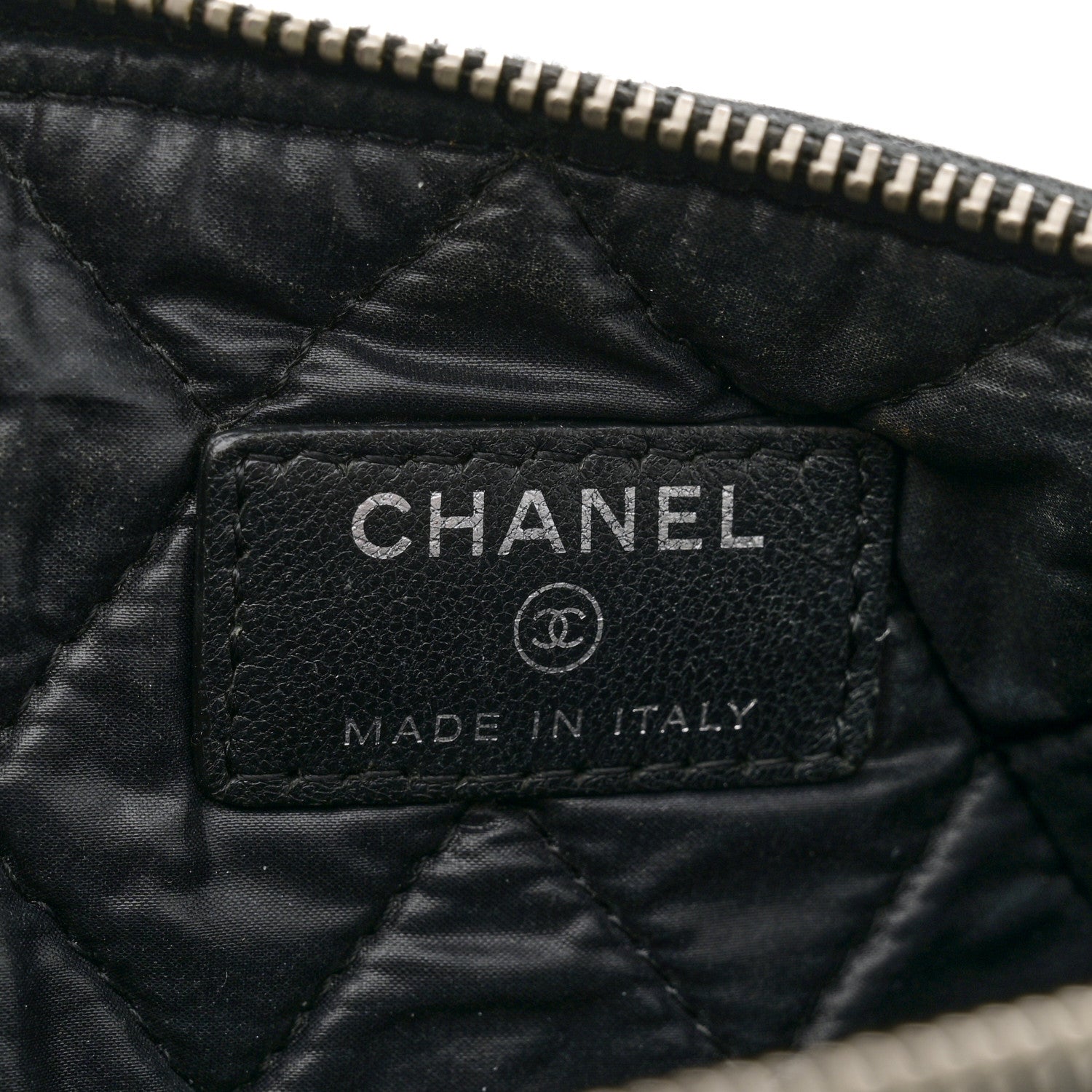 Chanel Lambskin Double Stitch Quilted Large Cosmetic Case Black 6 of 12