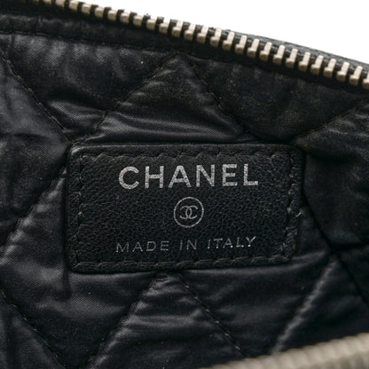 Chanel Lambskin Double Stitch Quilted Large Cosmetic Case Black 6 of 12