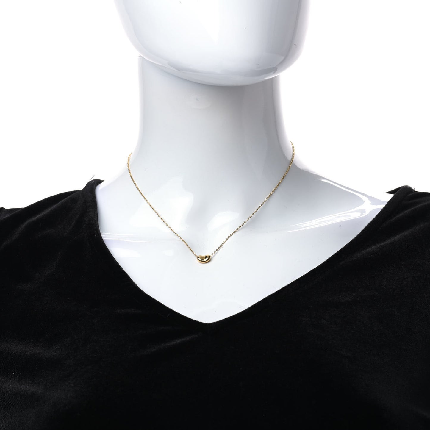 18K Yellow Gold 9mm Elsa Peretti Bean Pendant Necklace