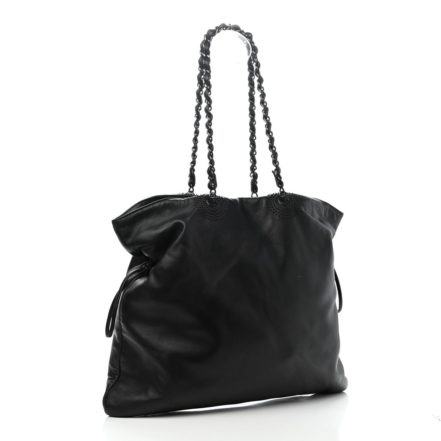 Lambskin CC Studded Bonbons Tote Black