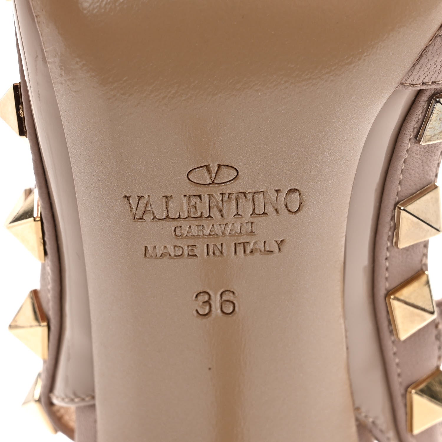 Valentino Garavani Patent Nappa Rockstud Ankle Strap 100mm Pumps 36 Poudre 7 of 9