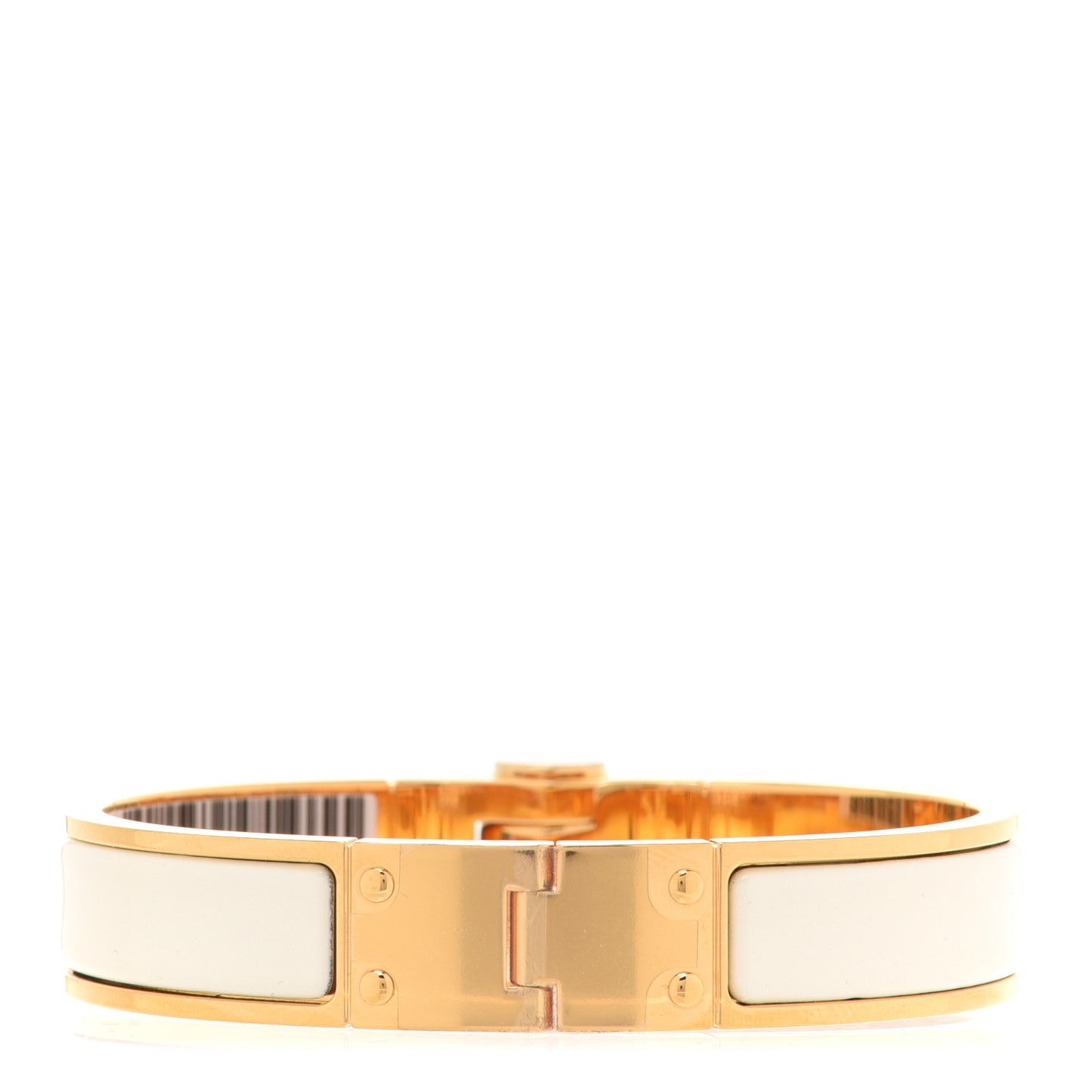 Enamel Charniere Uni Narrow Hinged Bracelet S Craie