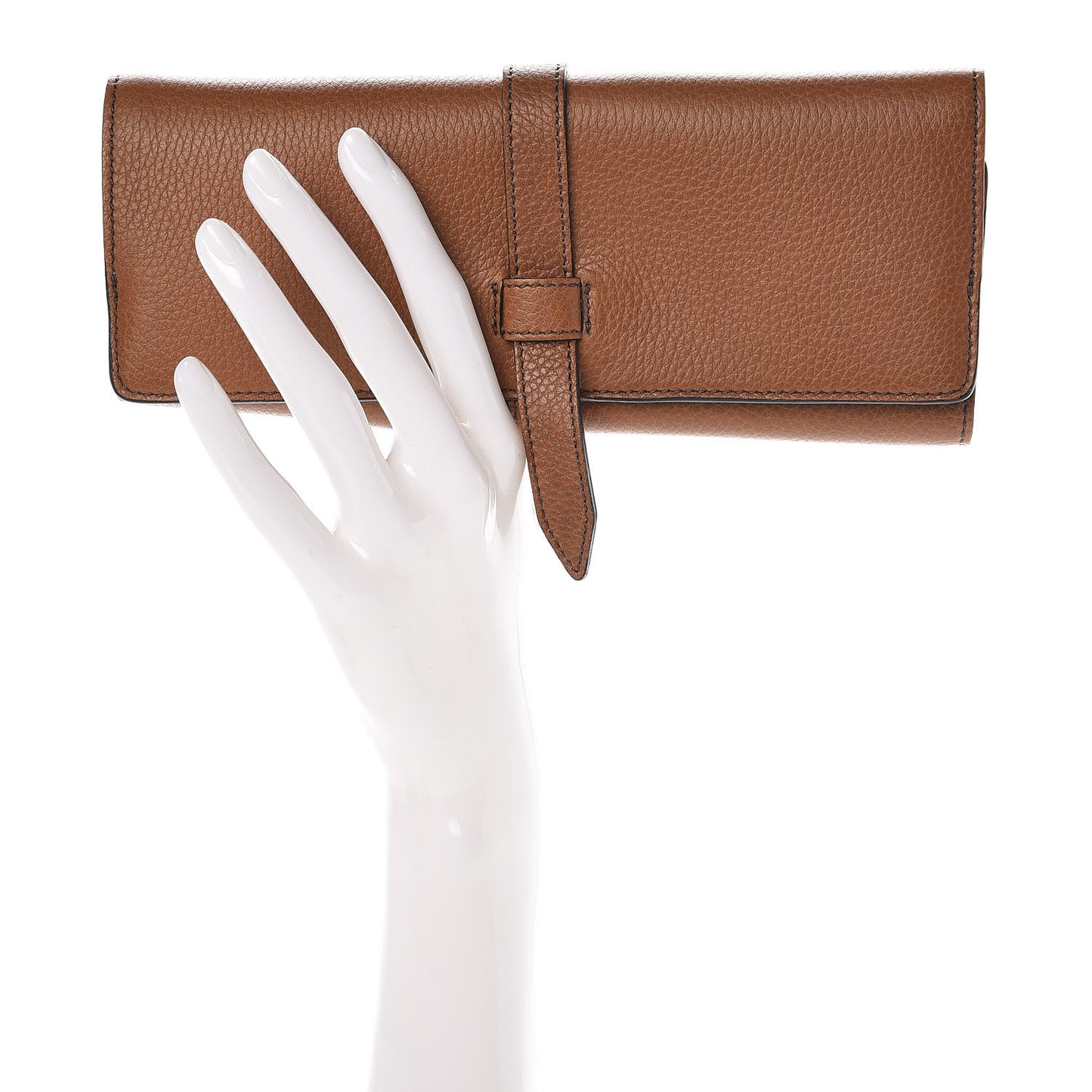 Grained Calfskin Brush Roll Tan
