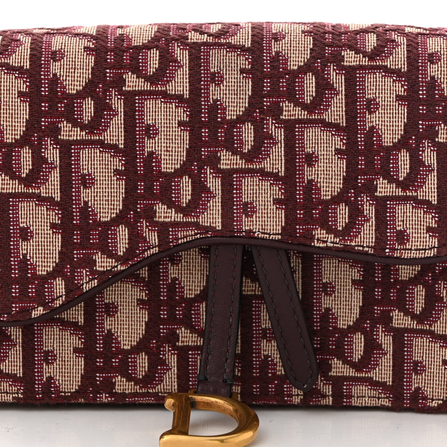 Christian Dior Oblique Saddle Belt Bag Bordeaux 9 of 12