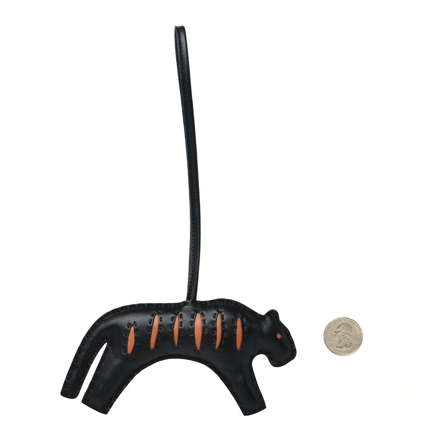 Hermes Milo Lambskin Rooroo Bag Charm Black Gold 2 of 4