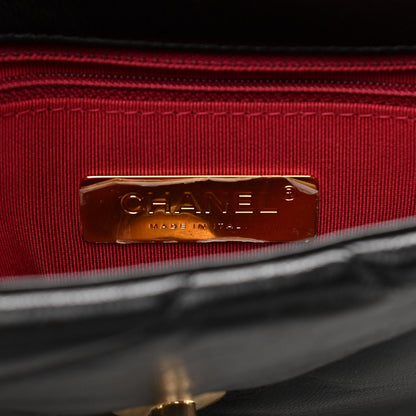 Chanel Shiny Goatskin Quilted Medium Chanel 19 Flap Black 6 of 12