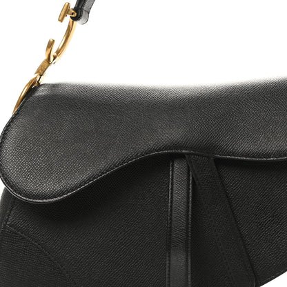 Christian Dior Grained Calfskin Saddle Bag Black 8 of 10