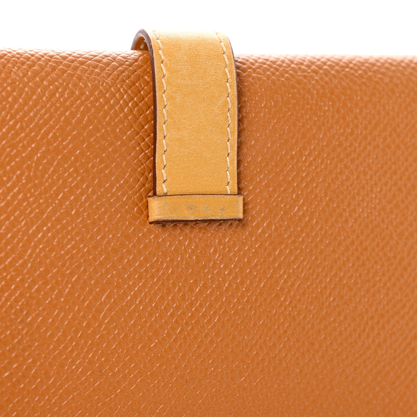 Epsom Vache Bi-Color Tri-Fold Bearn Wallet Gold Natural