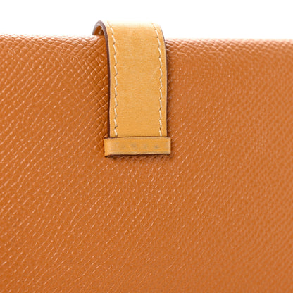 Hermes Epsom Vache Bi-Color Tri-Fold Bearn Wallet Gold Natural 7 of 9