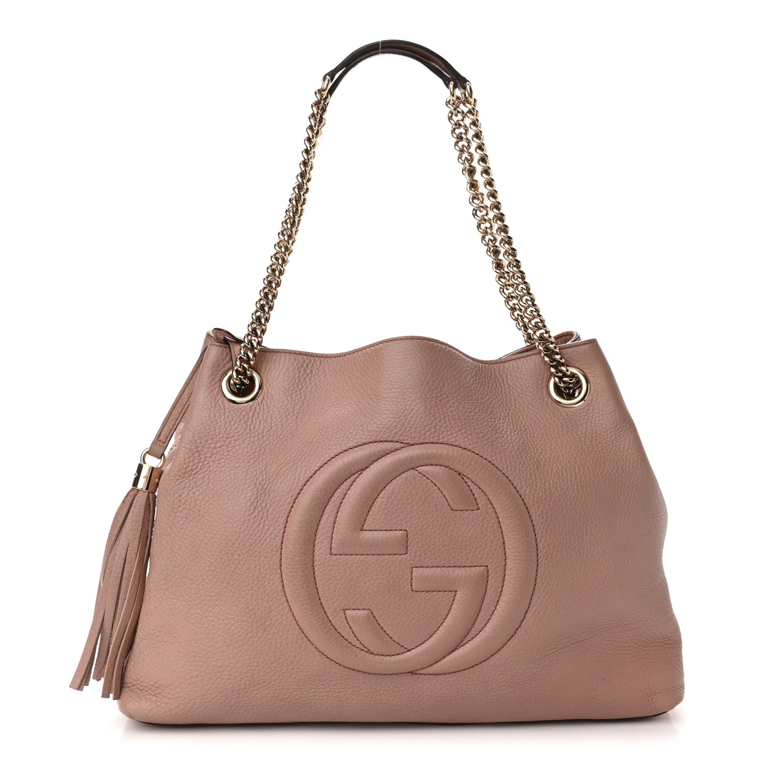 Gucci Pebbled Calfskin Medium Soho Chain Shoulder Bag Dark Cipria 1 of 12