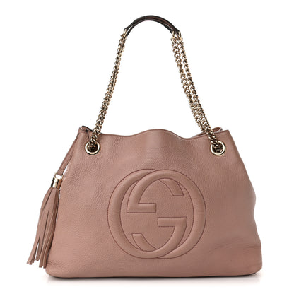 Gucci Pebbled Calfskin Medium Soho Chain Shoulder Bag Dark Cipria 1 of 12