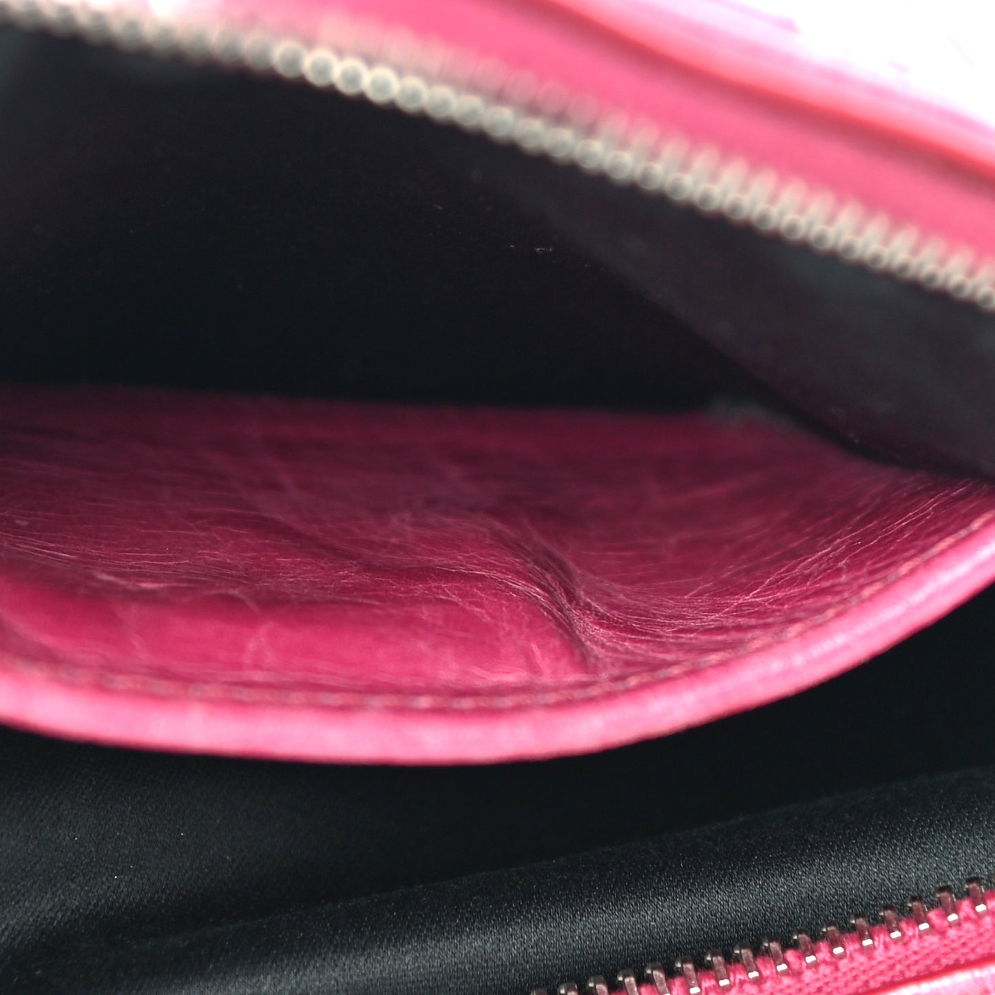 Vitello Lux Matelasse Double Zip Shoulder Bag Peonia