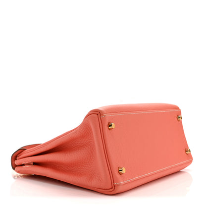 Hermes Taurillon Clemence Kelly Retourne 28  Flamingo 9 of 11