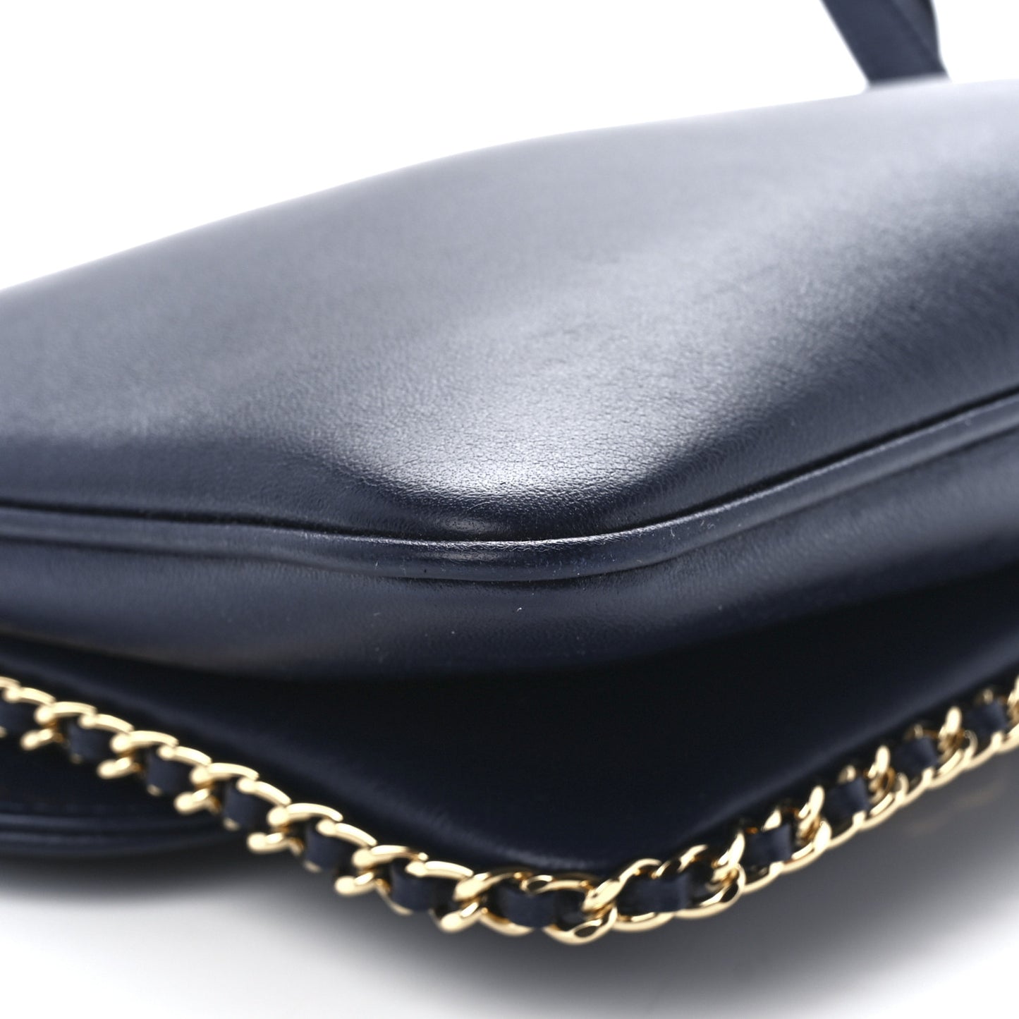 Lambskin Quilted Large CC Unchained Crossbody Navy