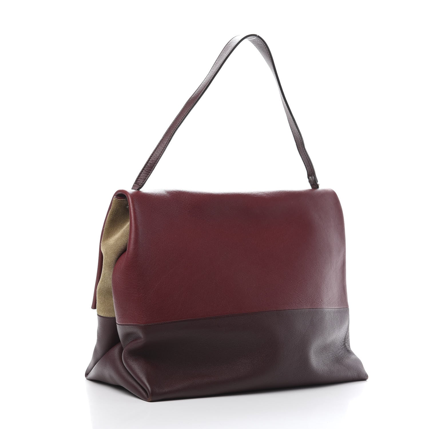 Celine Calfskin Suede All Soft Shoulder Bag Burgundy 3 of 17