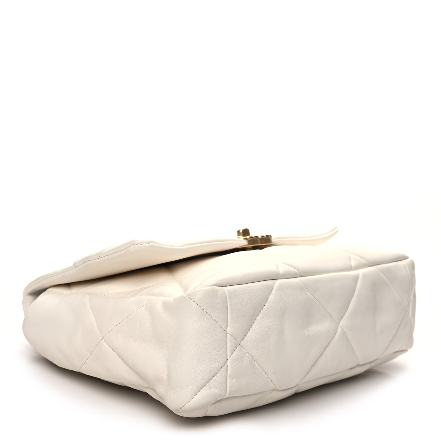 Lambskin Quilted Large Chanel 19 Flap White