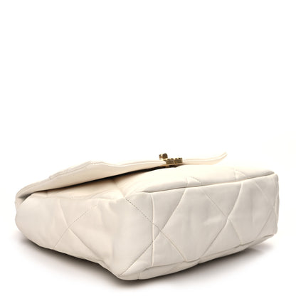 Chanel Lambskin Quilted Large Chanel 19 Flap White 4 of 13