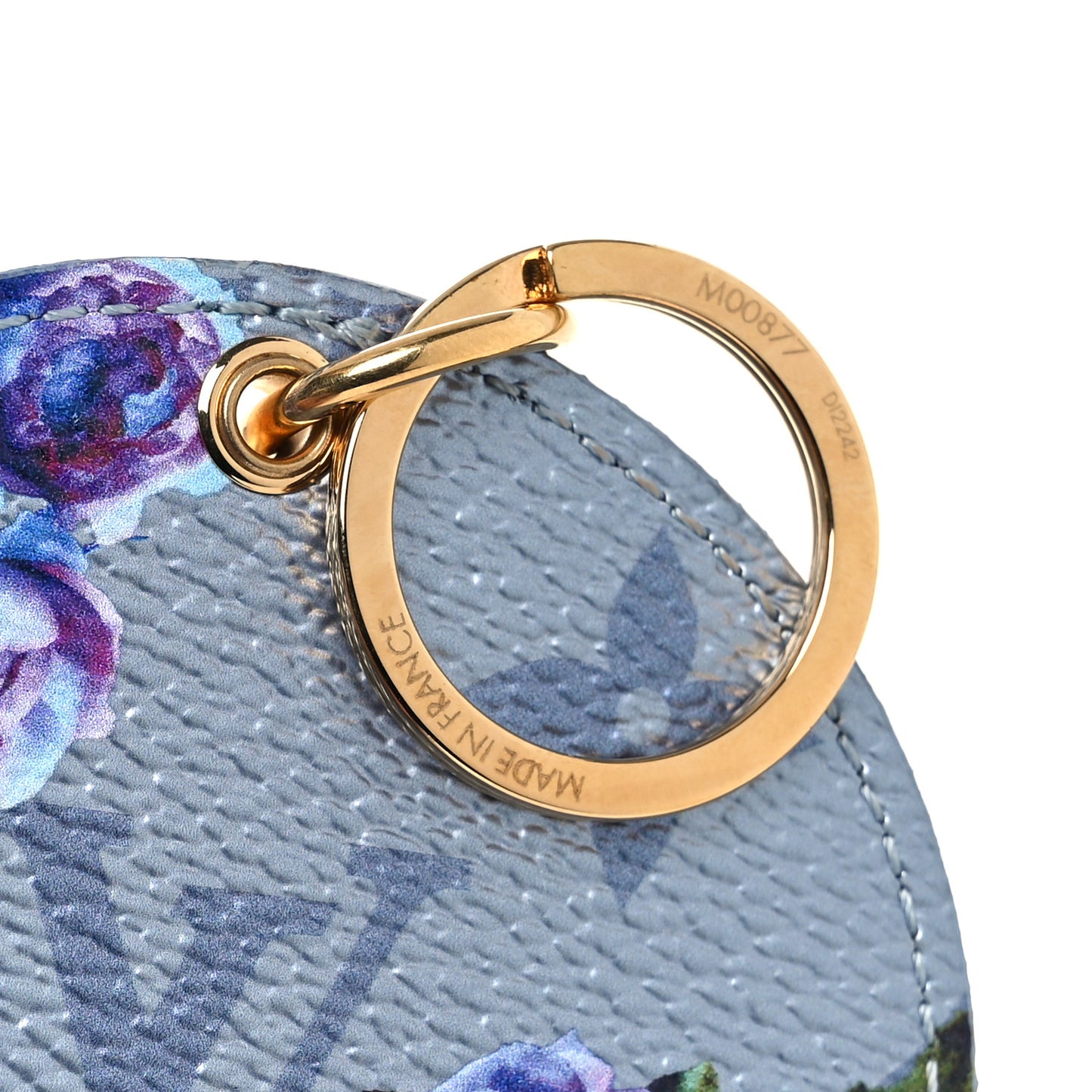 Metallic Monogram LV Garden Illustre Bag Charm Key Ring Blue
