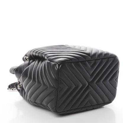 Chanel Lambskin Chevron Small Urban Spirit Drawstring Bag Black 3 of 9