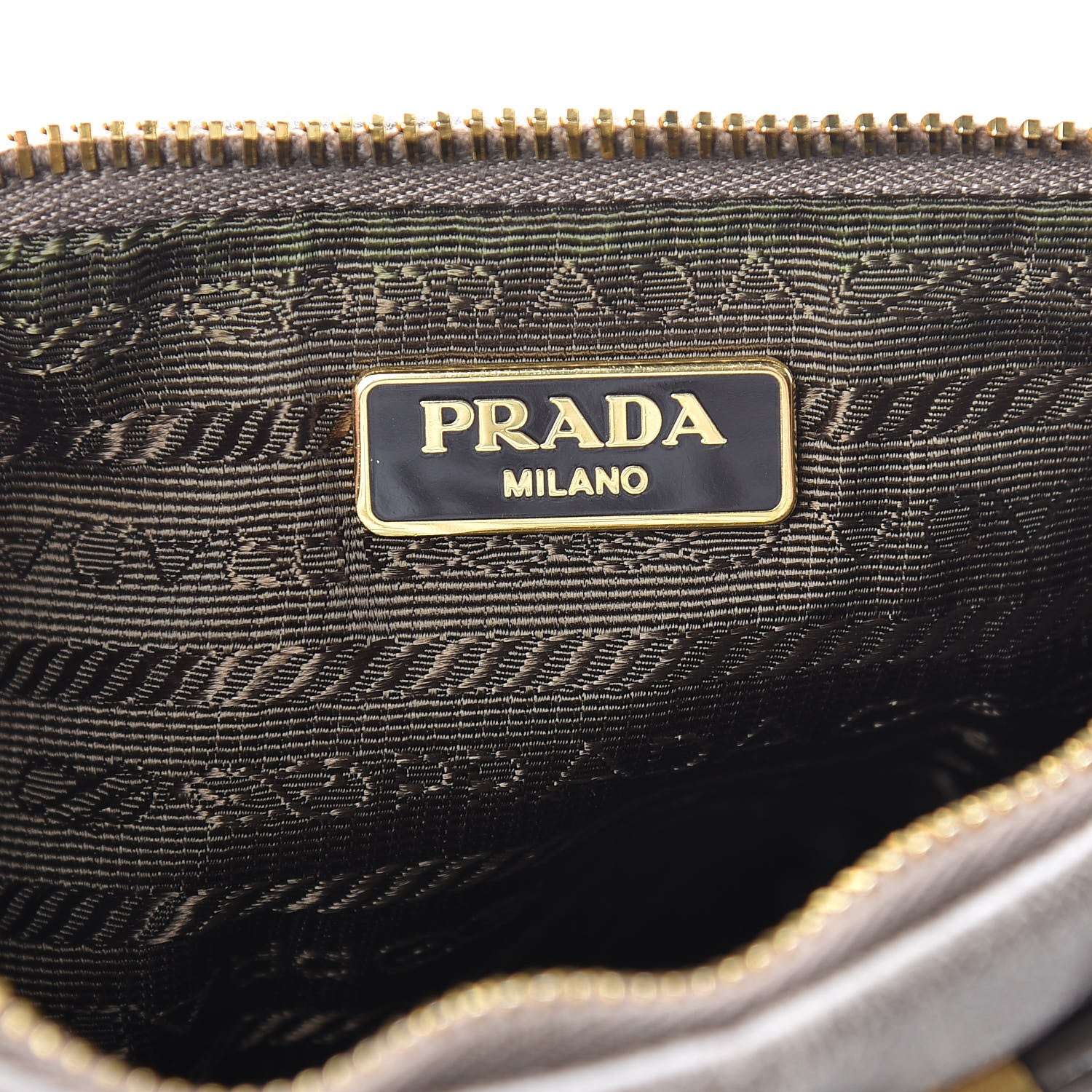 Prada Vitello Shine Mordore Wristlet Clutch Argilla 6 of 7