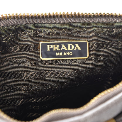 Prada Vitello Shine Mordore Wristlet Clutch Argilla 6 of 7
