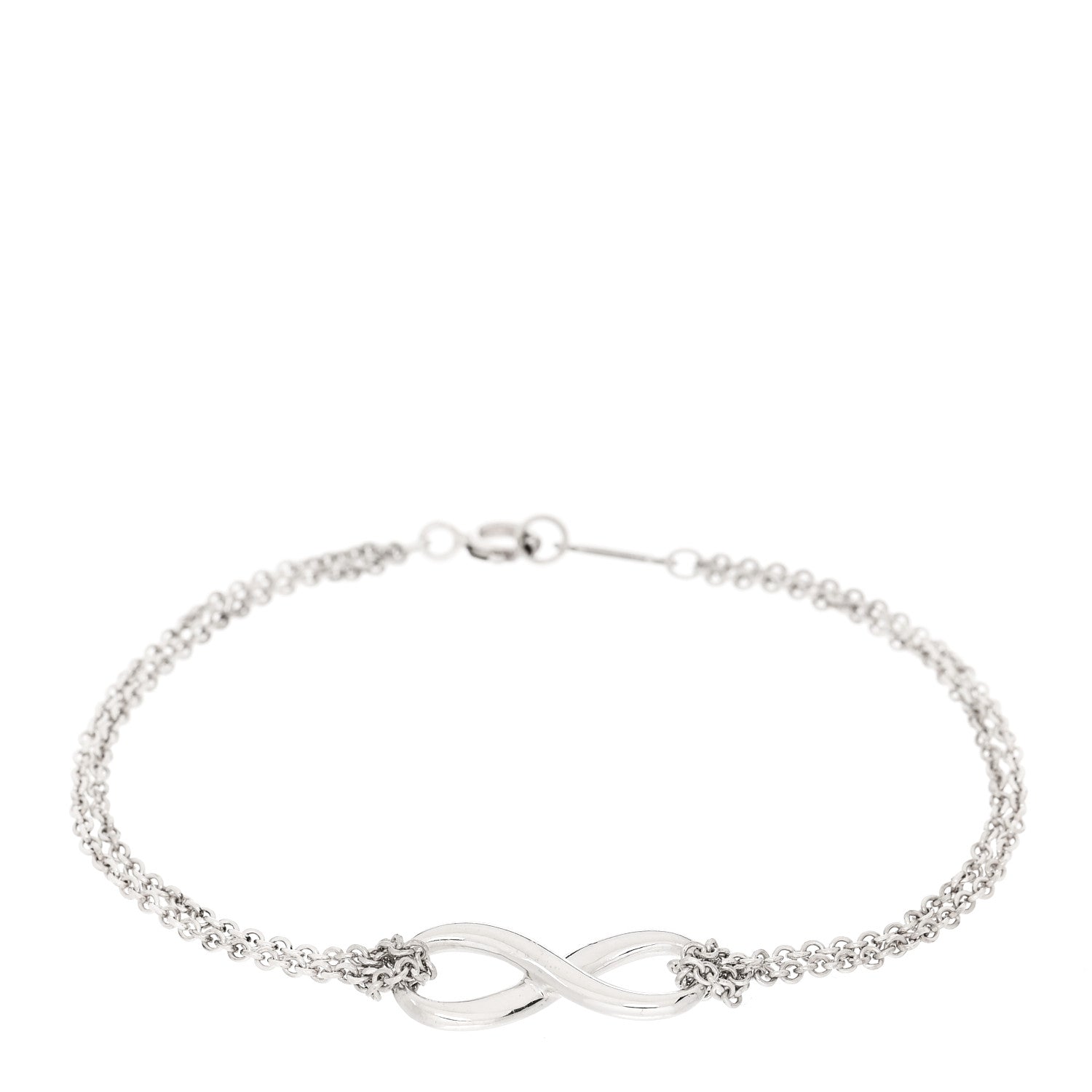 Tiffany Sterling Silver Infinity Double Chain Bracelet 1 of 5
