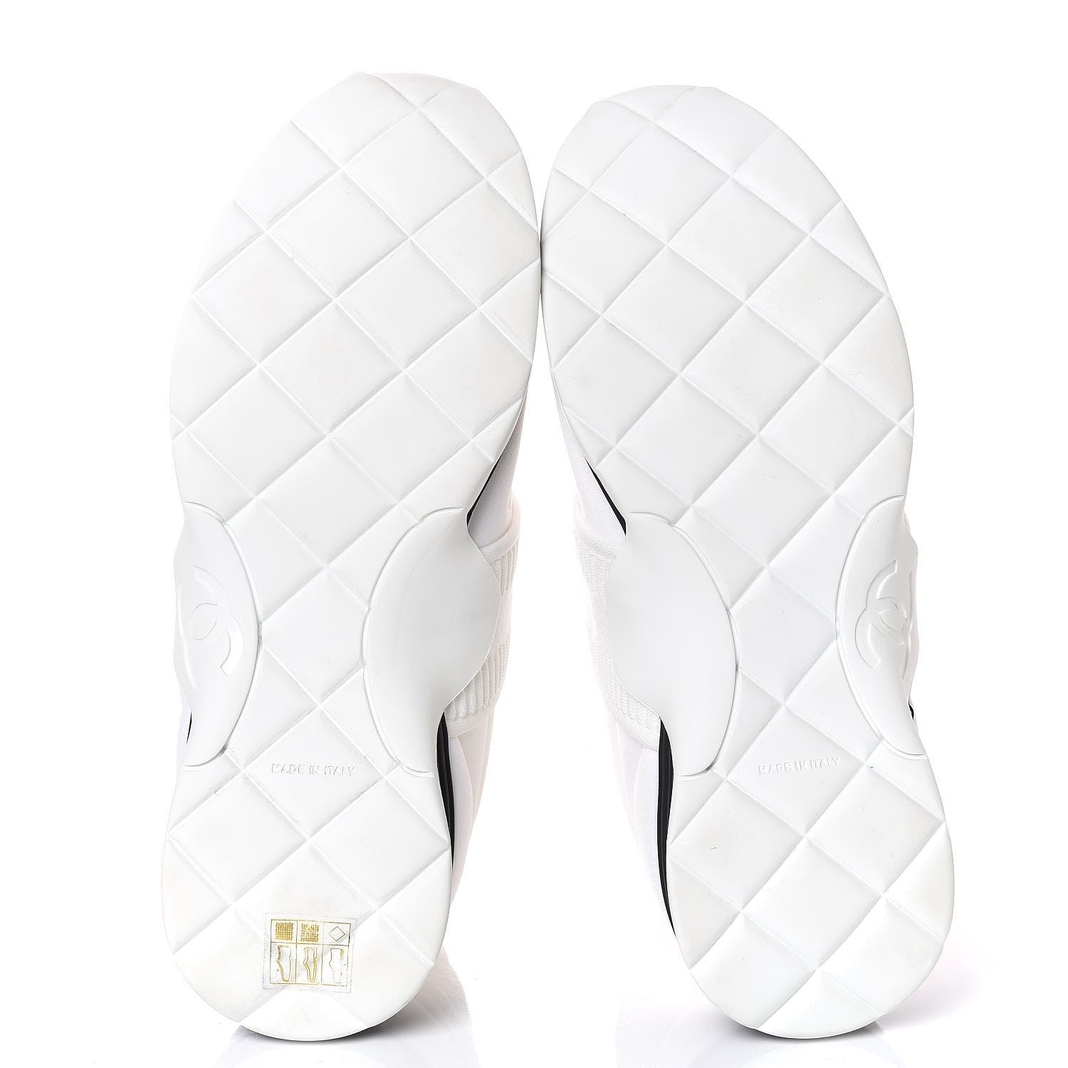 Chanel Stretch Fabric CC Sneakers 38 White 5 of 9