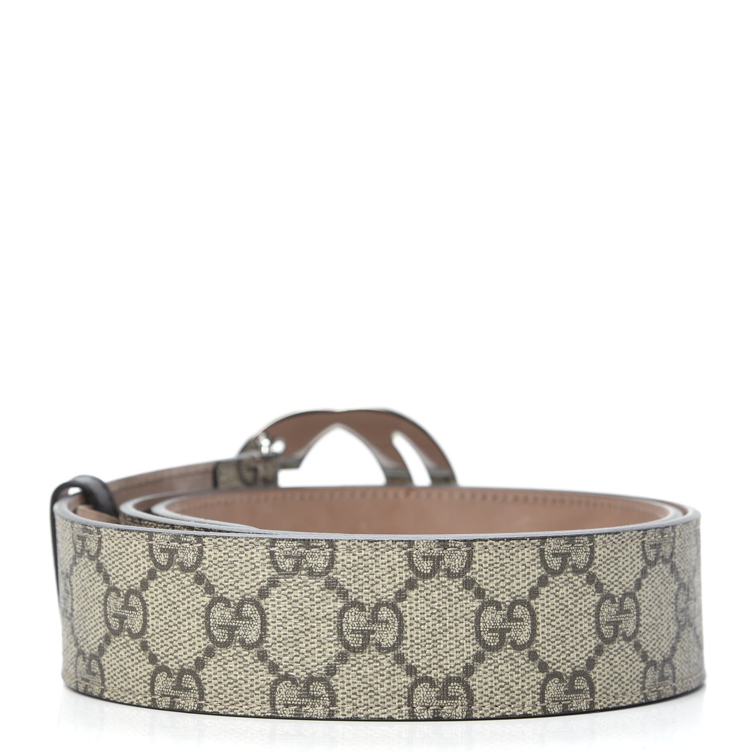 Gucci GG Supreme Monogram Selleria Calfskin Interlocking G 40mm Belt 95 38 Beige Ebony Cocoa 2 of 6