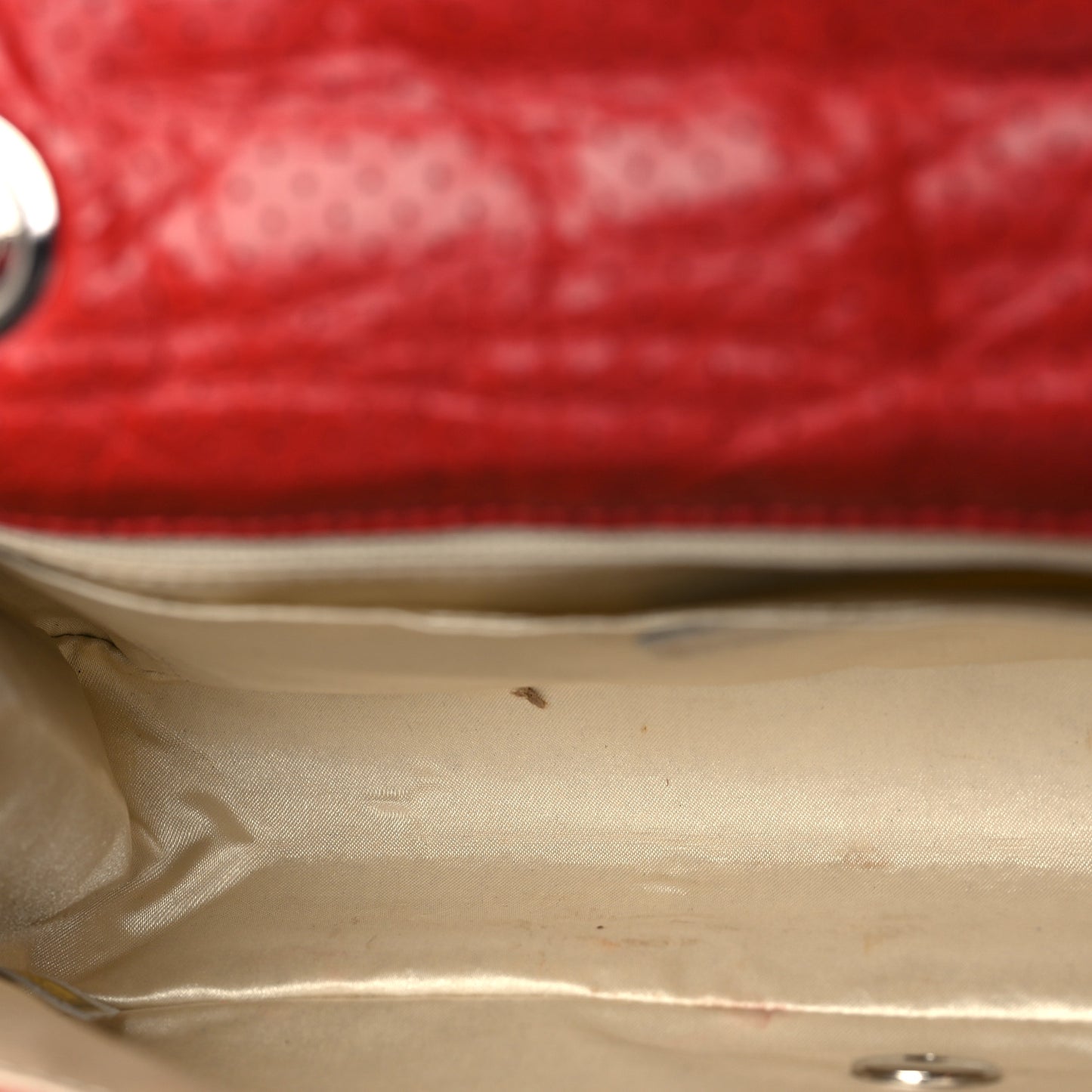Aged Calfskin Perforated Flap Red