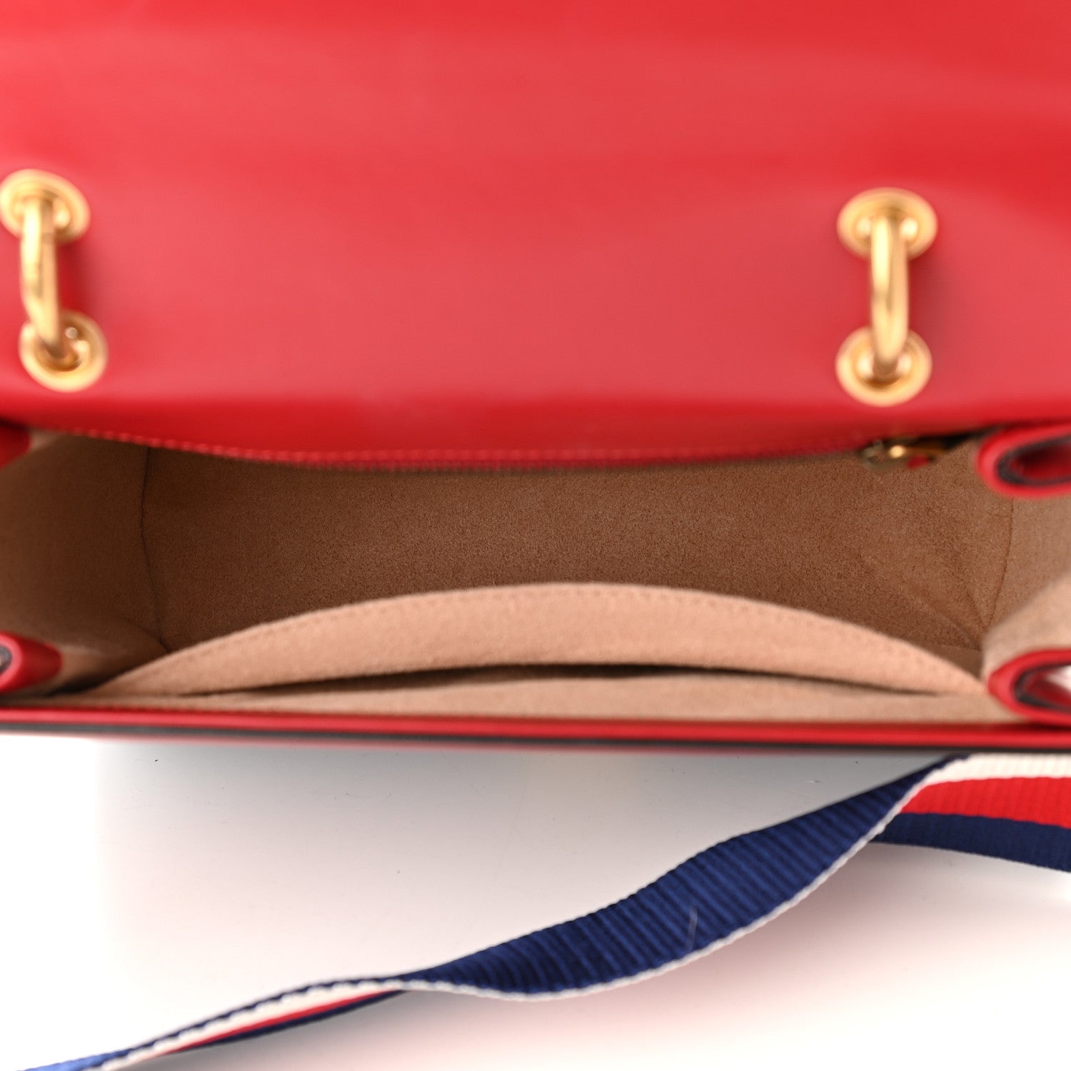 Gucci Calfskin Sylvie Web Queen Margaret Shoulder Bag Blue Agata Hibiscus Red Mystic White 5 of 10