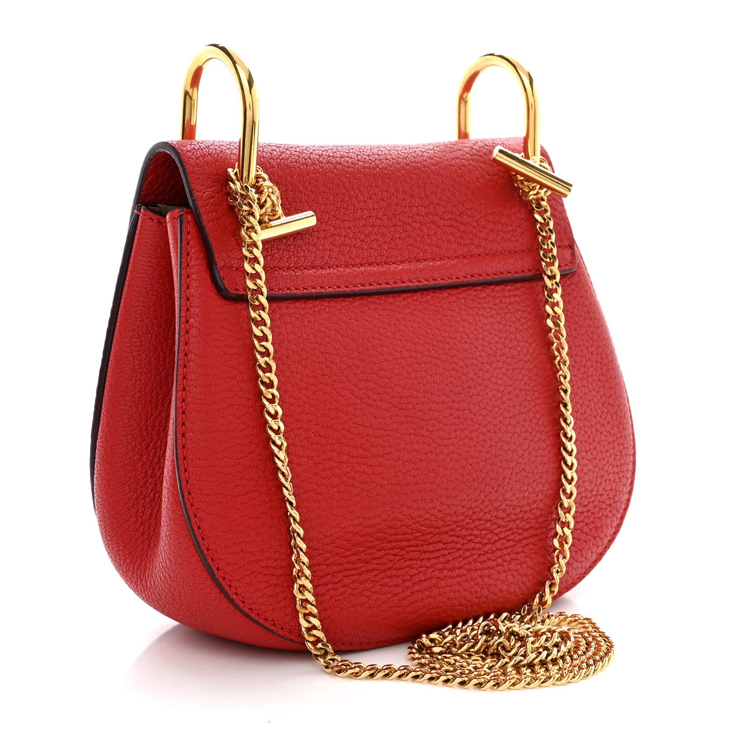 Chloe Grained Lambskin Mini Drew Shoulder Bag Plaid Red 3 of 12