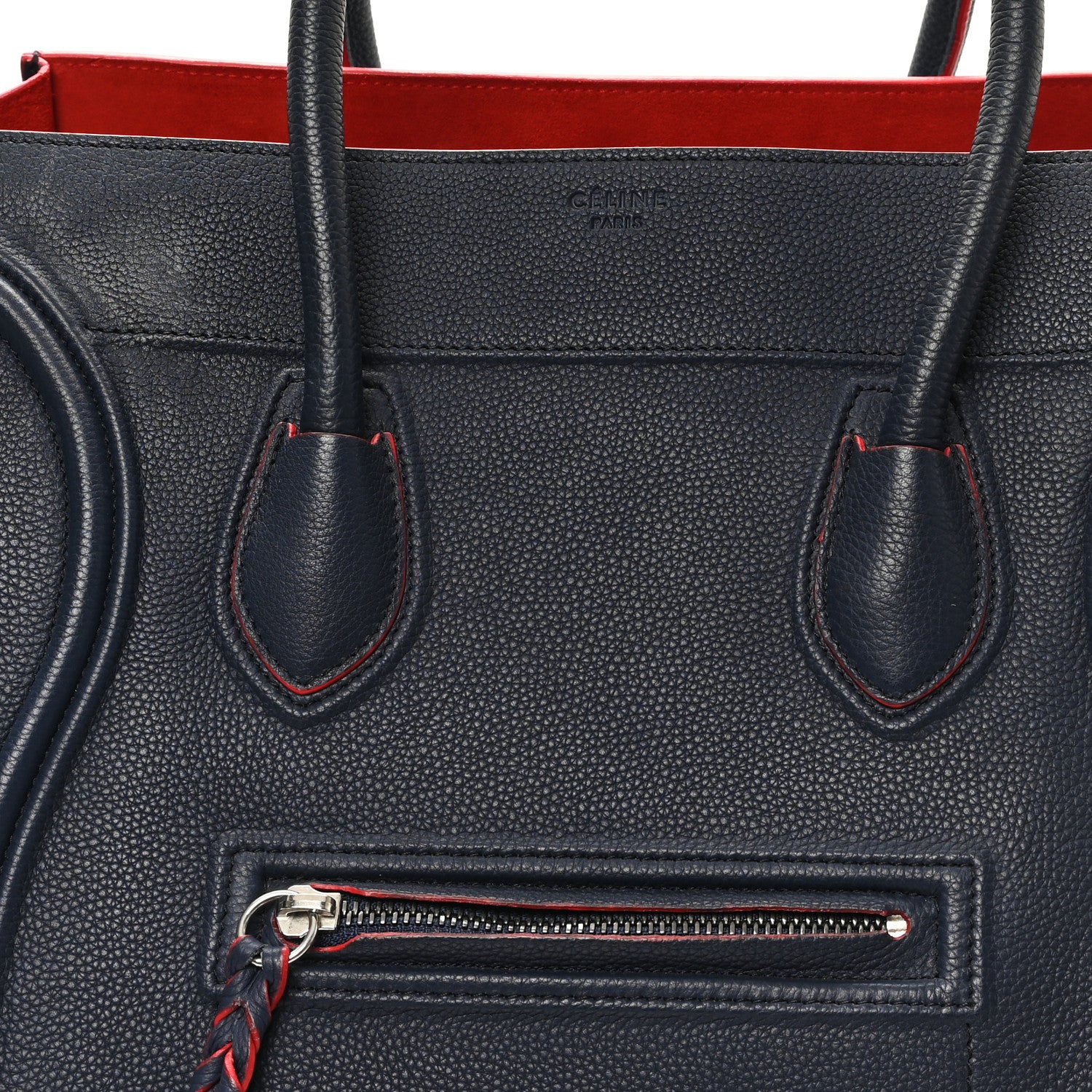 Celine Supple Calfskin Large Phantom Luggage Navy Blue Red 7 of 10